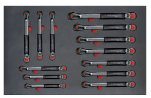 BANDEJA - JUEGO LLAVES <br/>ACODADAS 0247 (PULG) <br/>ANTI-CAIDA ACO